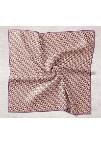 Silk Home Twill İpek Eşarp 11454-67 Mor, Erguvan, Turuncu, Krem