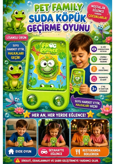Suda Halka Köpük Geçirme Oyunu Sevimli Dostlar Duyusal Gelişim Destekli Nostaljik El Atarisi 2586bk- 84528174
