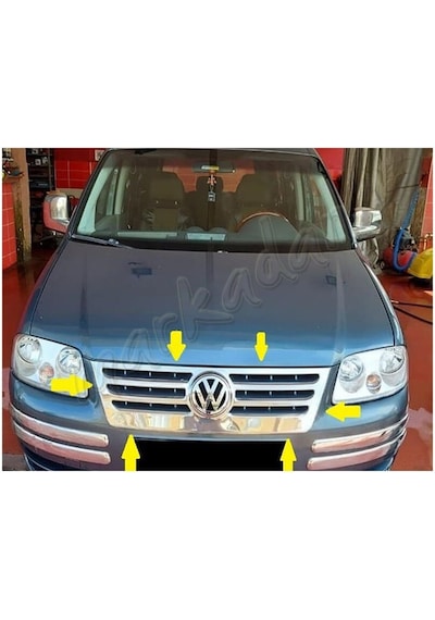 Vw Caddy Krom Ön Panjur Formlu 2004-2010 Paslanmaz Çelik N11.5629