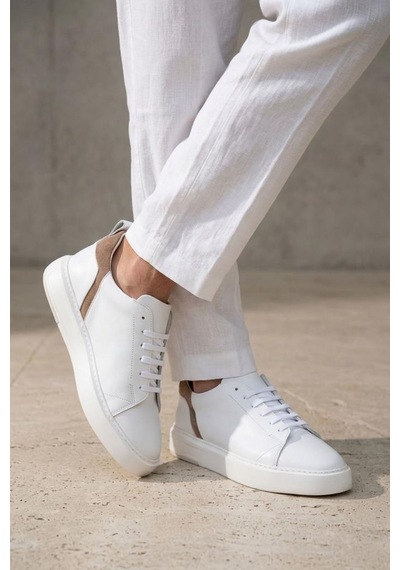 Saılors 25k-141 Hakiki Deri Erkek Sneakers & Spor Ayakkabı Beyaz