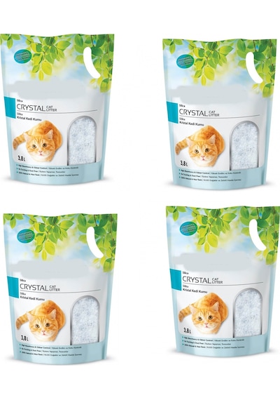 Silica Kristal Kedi Kumu 1.4 KG - 3.8 L 4 Paket Kedi Kumu