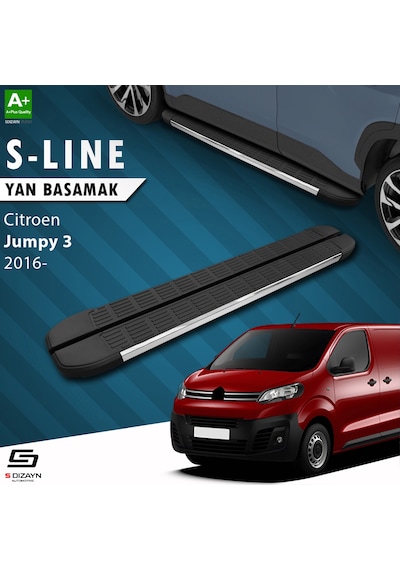 S-dizayn Citroen Jumpy 3 Kısa Şase S-line Krom Yan Basamak 213 Cm 2016 Üzeri A+ Kalite