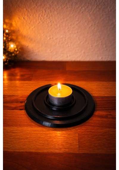 3d Desenli Mumluk Dekoratif Tealight Mumluk Işık Geçirgen Modern Mumluk Siyah