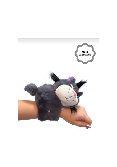 Sevimli Peluş Hayvanlar Kola Bileğe Eşyaya Takılabilen 16cm Hediyelik Sincap,tavşan,koala,maymun,fil Siyah