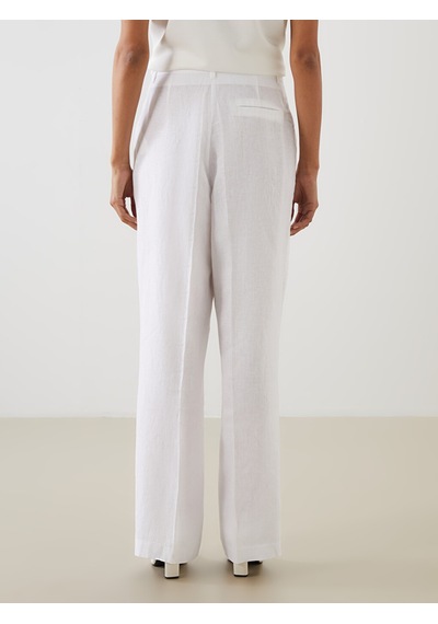 Lcw Modest Beyaz Loose Fit %100 Keten Kadın Pantolon