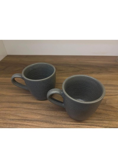 2'li Hornfels Ripple Mug 320 Cc Seramik Kahve Stoneware Kupa Espresso Ve Kahve Kupası Modern Kulplu