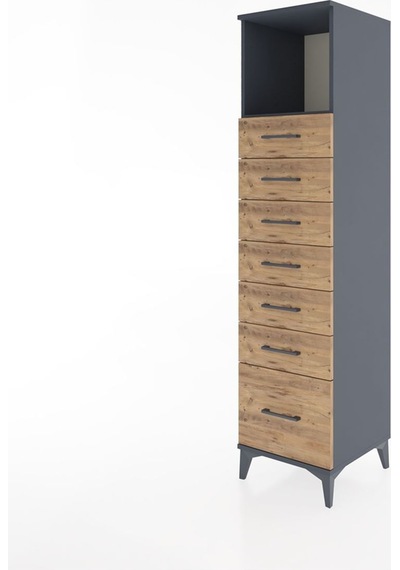 Hyperion Dolap Tek Raflı 7 Çekmeceli 44x44x182 Antrasit-çam Antrasit Hyperion Dolap Tek Raflı 7 Çekmeceli 44x44x182 Antrasit-çam Antrasit