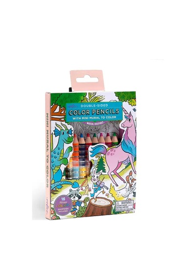 Eeboo Boyama Posteri Ve 16 Renk Kuru Boya Seti - Magical Creatures