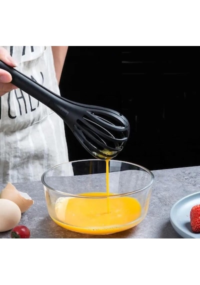2'si 1 Arada Sihirli Çırpıcı Ve Maşası Pratik Yumurta Sos Krema Karıştırıcı Mutfak Aparatı Plastik Diğer