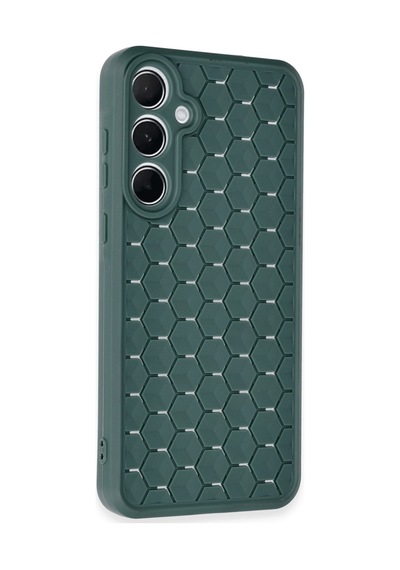 Samsung Galaxy  Uyumlu - A15 4g Kılıf Petek Silikon Kapak - Koyu Yeşil