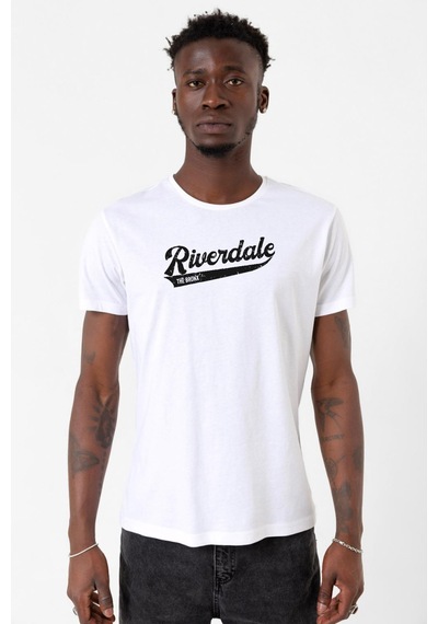Riverdale Bronx New York City Beyaz Erkek Bisikletyaka Tshirt Çok Renkli