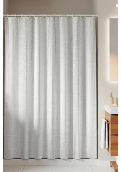 Tropik Home-mermerdesen Beyaz-çift Kanatlı Banyo Perdesi 110x200