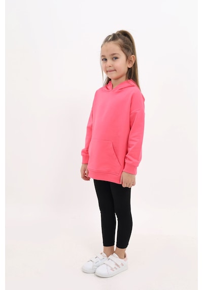 Toontoy Kids Toontoy Kız Çocuk 2'li Takım Baskılı Kapüşonlu Düşük Omuz Cepli Yırtmaçlı Sweatshirt & Basic Düz Tayt Fuşya Toontoy Kids Toontoy Kız Çocuk 2'li Takım Baskılı Kapüşonlu Düşük Omuz Cepli Yırtmaçlı Sweatshirt & Basic Düz Tayt Fuşya