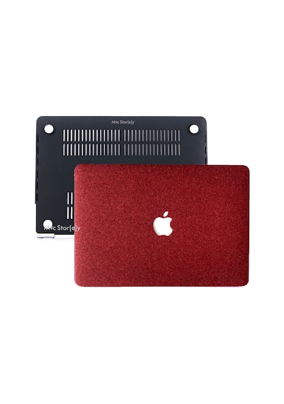 Apple Uyumlu MacBook Kılıf Kapak Simli Kılıf Mac Pro 13inç M1-m2, G1505 Type-c'li Model 2016/2022 Yılı İle Bordo