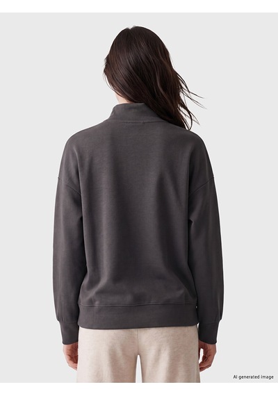Lcw Comfort Antrasit Dik Yaka Soft Touch Kadın Sweatshirt