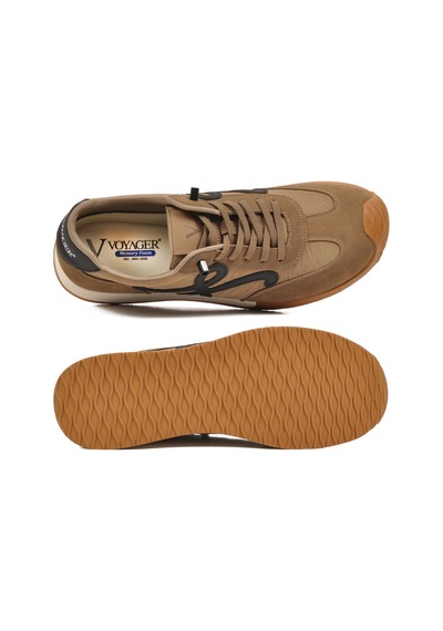 Voyager Camel Bağcıklı Hafızalı Rahat Tabanlı Retro Erkek Casual Ayakkabı Sneaker E472 M