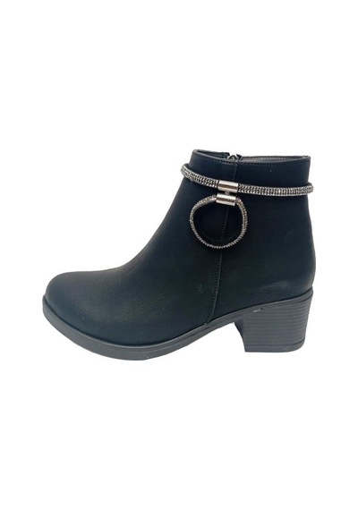 Fix 9305 Yağlı Deri Trend Fashion Fermuarlı Kadın Bot Siyah