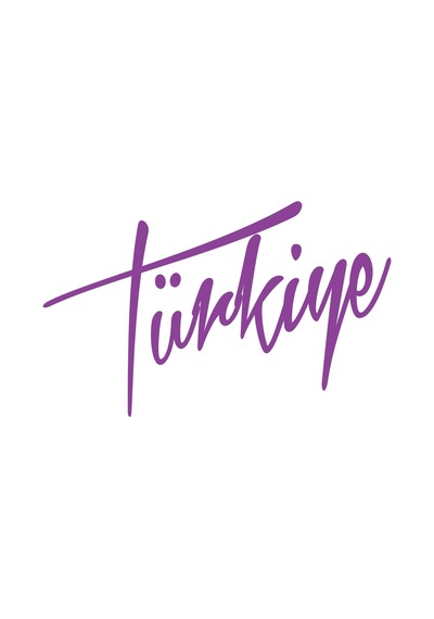 Türkiye Yazılı Sticker17x17 Cm Mor