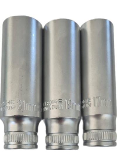 Rico 1/2 17-19-21mm Uzun Derin Lokma Cr-v Çelik 3 Parça