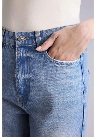 Defacto Straıght Fıt Yüksek Bel Jean Pantolon G3542ax26spnm85 İndigo-nm85