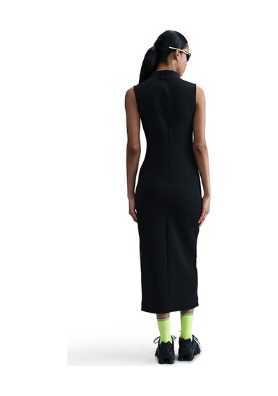 Nike Womens Tech Fleece Maxi Tank Dree Balıkçı Yaka Fermuar Yırtmaçlı Kadın Elbise Siyah