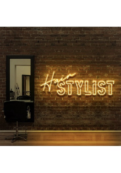 Hair Stylıst Yazılı Neon Tabela Sarı