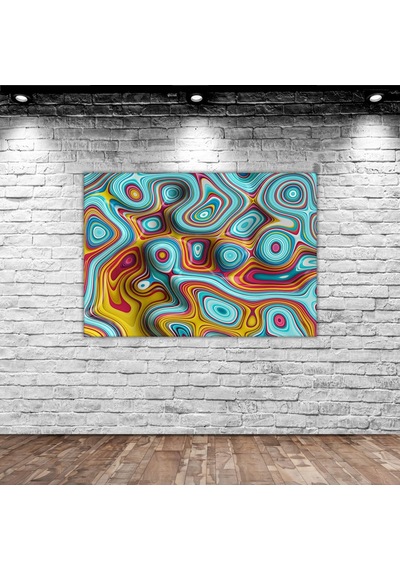Bk Home Üç Boyutlu Soyut Dalgalı Çizgiler Tasarımlı Kanvas Tablo 70x100cm-2