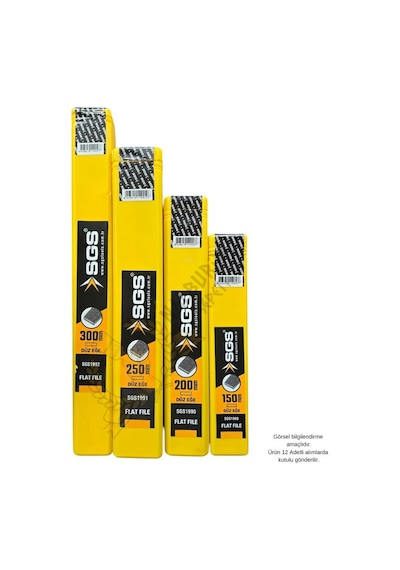 Sgs Yassı Düz Eğe Seti Orta Dişli - 150-200-250-300 Mm. - 4 Parça