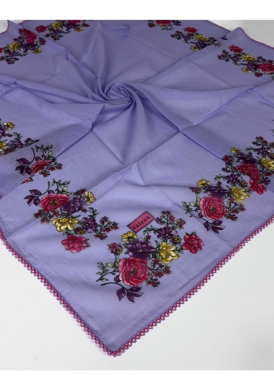 Eripek 2'li Paket Oyalı % 100 Pamuk Tülbent 6805 Bordo-lila