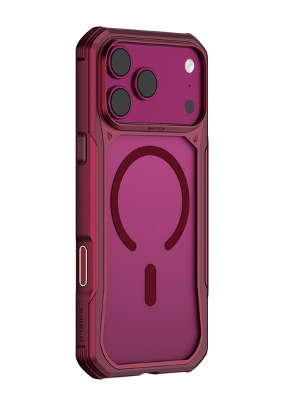 Apple Uyumlu iPhone 18 Pro Uyumlu Kılıf M-safe Şarj Özellikli Raptic Shield Evo Serisi Airbagli Kapak Bordo