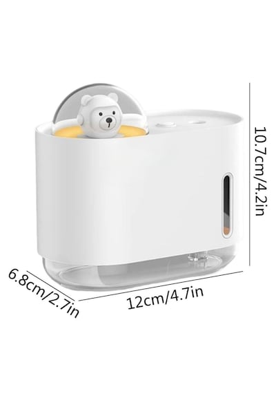 Go İthalat Uzay Ayısı 300 Ml Usb Hava Nemlendirici Led Işıklı Masaüstü Buhar Makinesi, Yatak Odası