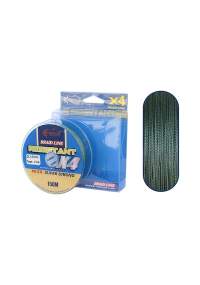 Captain Resistant Pe 4 Kat Spin İp Misina 150mt Yeşil 0 12 Mm