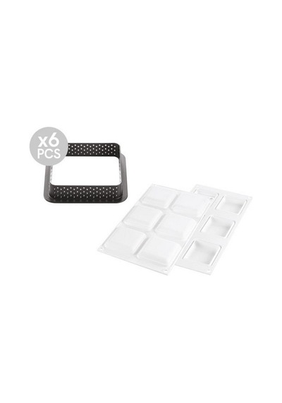 Silikomart Tarte Ring Square 80x80 H 20 Mm Siyah