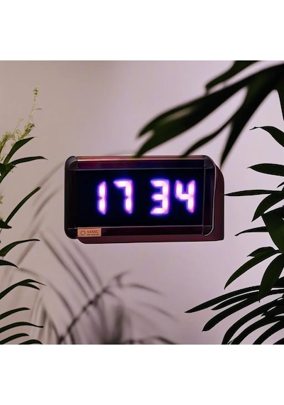 Dijital Led Duvar Ve Masa Saat Derece Ve Nem - Pembe Kasa Ölçüleri: 7x17 Cm