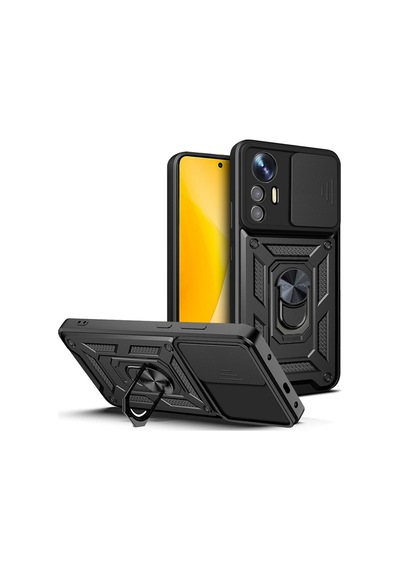 Nihcase Xiaomi Mi 12 Lite Kılıf Magnetik Standlı Kamera Korumalı Slide Sürgülü Cover Kapak
