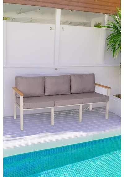 Neokas Balkon Mobilyası, Bahçe Takımı, 1 Üçlü Koltuk, Kafe Koltuğu, Bekleme Alanı Koltuğu Beyaz Neokas Balkon Mobilyası, Bahçe Takımı, 1 Üçlü Koltuk, Kafe Koltuğu, Bekleme Alanı Koltuğu Beyaz