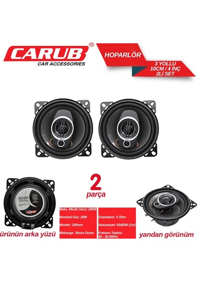 Carub Hoparlör 10cm 4 İnch Kapaksız