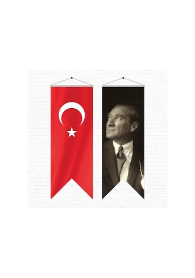 Atatürk Posteri Ve Türk Bayrağı Kırlangıç 50x150 Cm -6 Tek Ebat