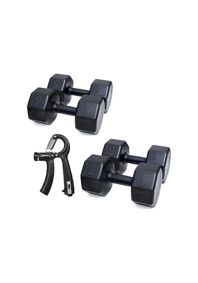 Ps Spor 2 Set Dambıl 7 Kg X 2 Adet- 10 Kg X 2 Adet + Ayarlanabilir Sayaçlı El Yayı