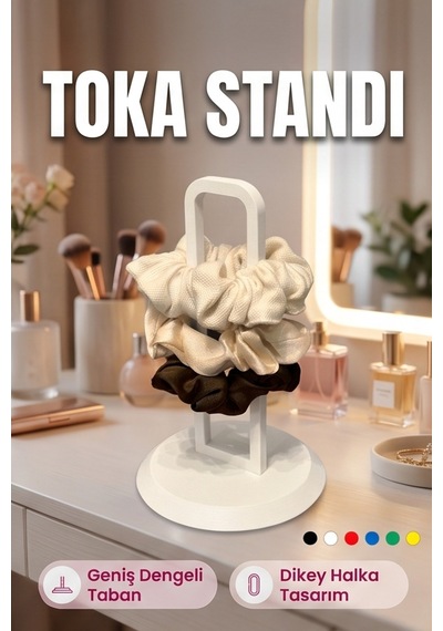 Toka Standı Saç Tokası Düzenleyici Masaüstü Organizer Beyaz