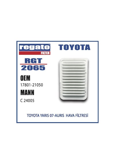 Regato Toyota Corolla Uyumlu Hava Filtresi Oem No 17801-21050