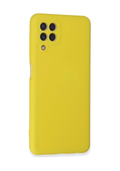 Samsung Galaxy A22 Uyumlu Kılıf Nano İçi Kadife Silikon - Sarı
