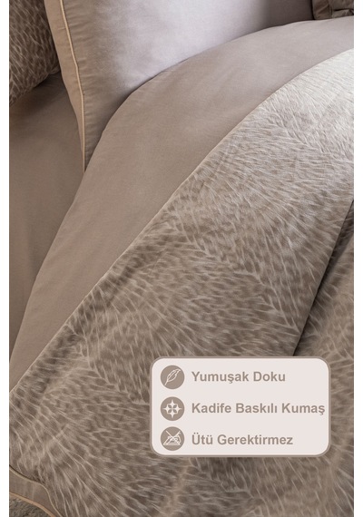 Elart Panthera Nevresimli Yatak Seti Bej