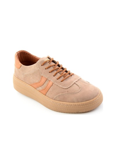 Bambi Bej Nubuk Hakiki Deri Kadın Sneaker K01753222201