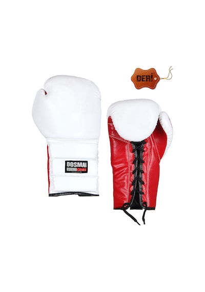 Dosmai Bağcıklı Deri Boks Kick Boks Eldiveni Beyaz El349 Beyaz