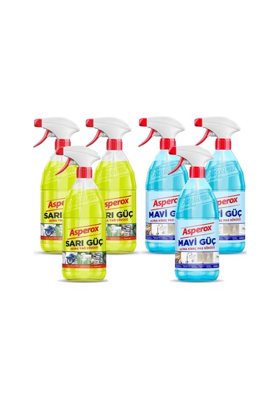 Asperox Sarı Güç + Mavi Güç Sprey 6 X 1 Lt Karma Paket 6'lı Set