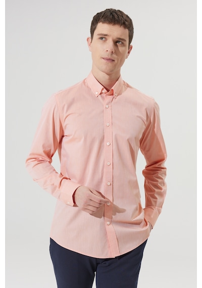 Ac&Co / Altınyıldız Classics Erkek Turuncu Slim Fit Dar Kesim %100 Pamuk Düğmeli Yaka Desenli Gömlek Turuncu Ac&Co / Altınyıldız Classics Erkek Turuncu Slim Fit Dar Kesim %100 Pamuk Düğmeli Yaka Desenli Gömlek Turuncu