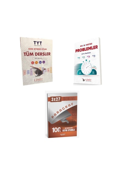 2027 2027 Tyt Limit Tüm Dersler Soru + Kronometre Problemler Soru + Anla Kazan Paragraf Deneme 3'lü Set