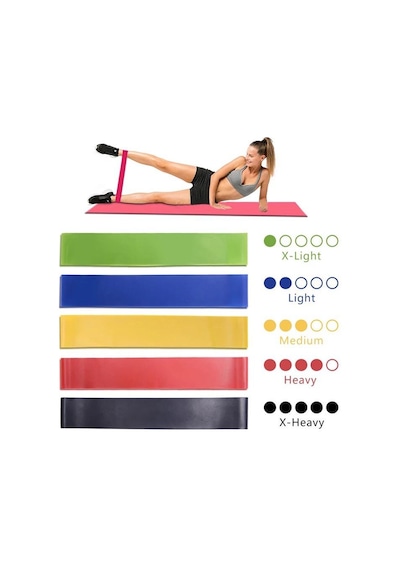 Aerobik Band Pilates Yoga Fitness Squat Çalışma Lastiği Kırmızı