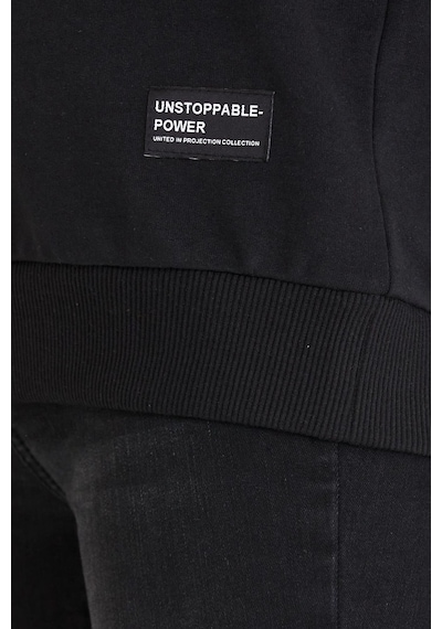 MMetalic Basic Bisiklet Yaka Kadın Sweatshirt - Siyah
